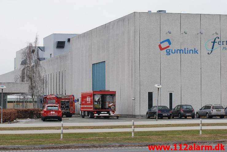 Arbejdsulykken på Gumlink fabrikken. Dandyvej i Vejle. 24/02-2013. Kl. 11:13