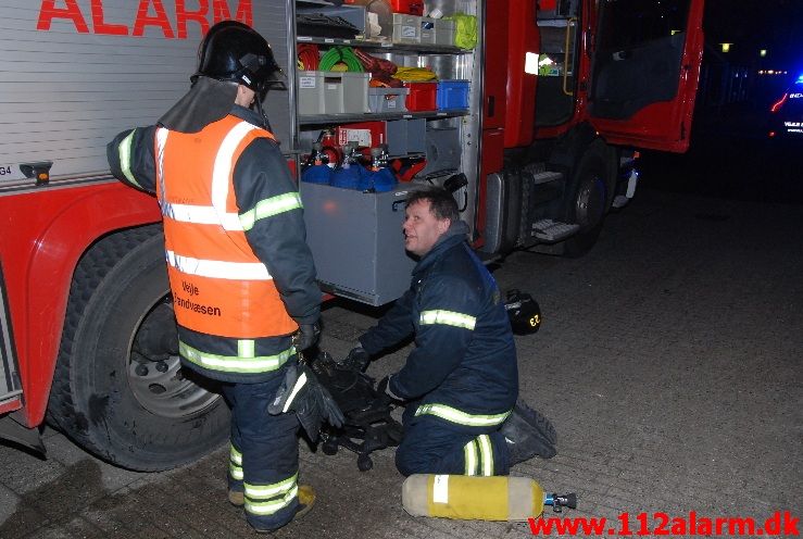 Brand i køkken. Gulkrog 14 i Vejle. 07/03-2013. Kl. 20:10.