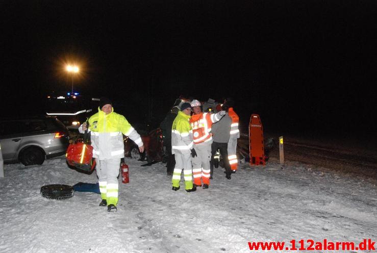 3 Biler bragede sammen. Juelsmindevej ved Assendrup. 17/03-2013. Kl. 20:44.