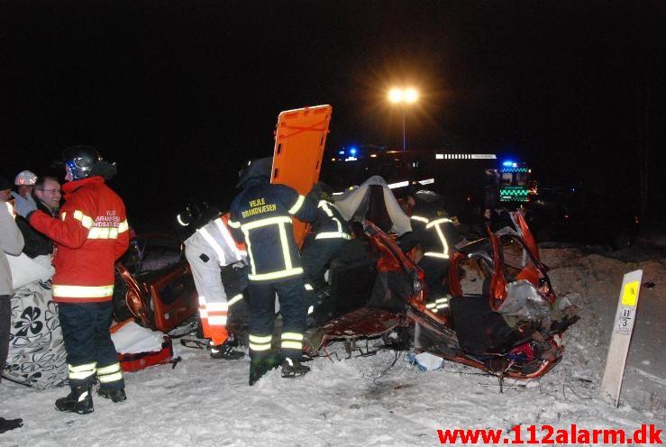 3 Biler bragede sammen. Juelsmindevej ved Assendrup. 17/03-2013. Kl. 20:44.