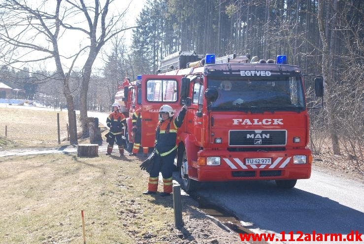 Gård brand. Hærvejen ved Randbøl. 02/04-2013. Kl. 14:49.