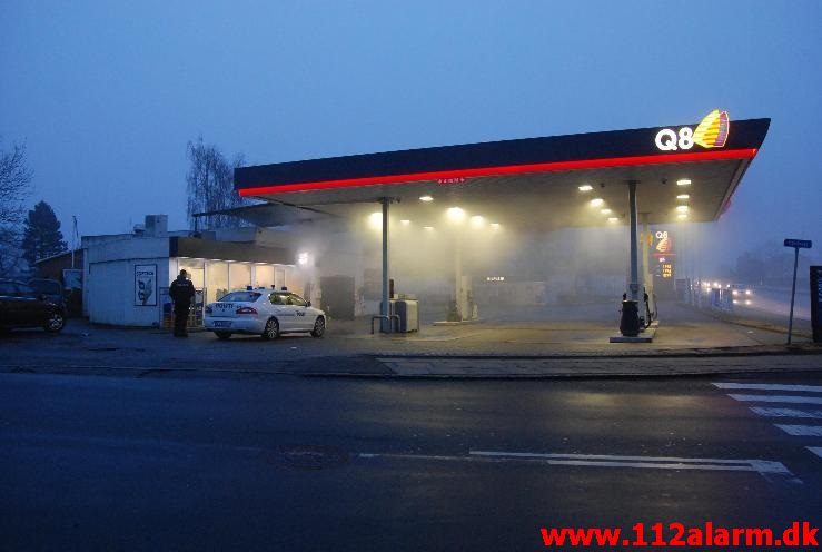 Brand i butikken. Koldingvej i Vejle. 12/04-2013. Kl. 06:18.