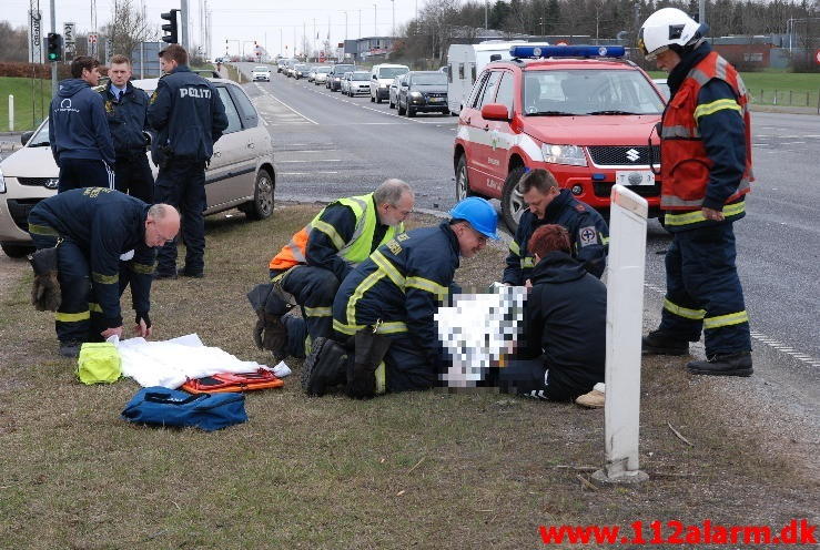 To personbiler kørt sammen. Horsensvej og Sysselvej. 25/04-2013. Kl. 16:41.