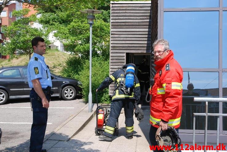 Brand i AAB`s Vaskeri. Mindegade i Vejle. 30/05-2013. Kl. 12:50.