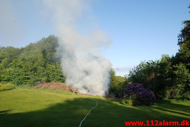 Skovbrand Børne og Ungecentret Solvej 62 i Vejle Ø. 05/06-2013. Kl. 19:34.