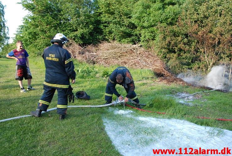 Skovbrand Børne og Ungecentret Solvej 62 i Vejle Ø. 05/06-2013. Kl. 19:34.