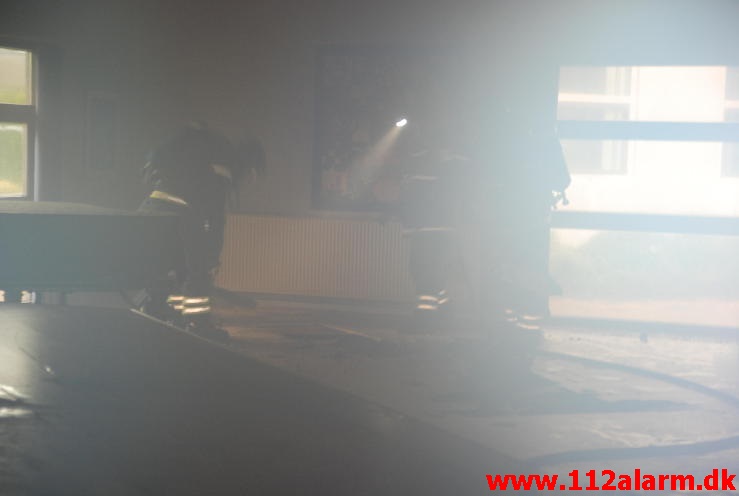 Brand på Petersmindeskolen. Petersmindevej 25 i Vejle. 23/06-2013. Kl. 06:12.