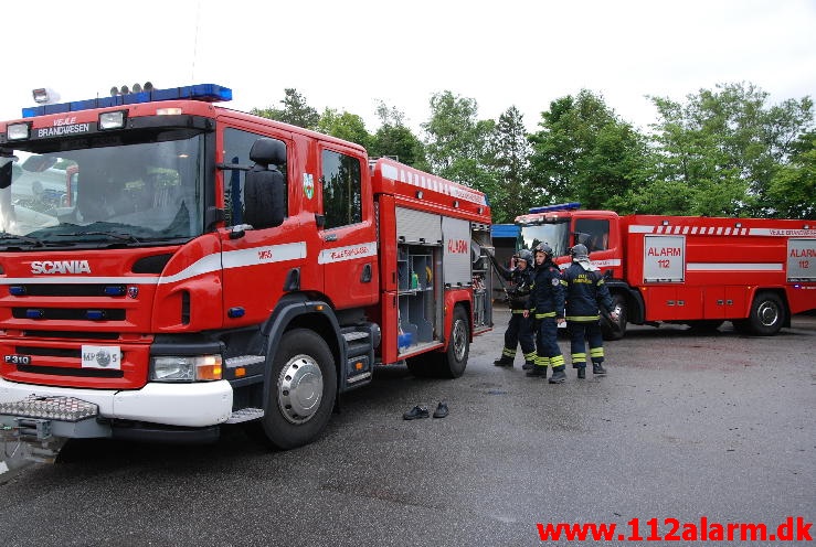 Brand på Petersmindeskolen. Petersmindevej 25 i Vejle. 23/06-2013. Kl. 06:12.