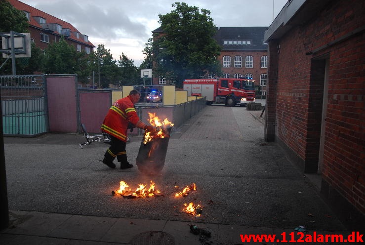 Containerbrand. Strandgade i Vejle. 27/06-2013. Kl. 21:46.