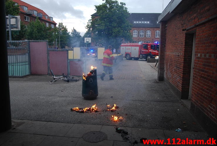 Containerbrand. Strandgade i Vejle. 27/06-2013. Kl. 21:46.