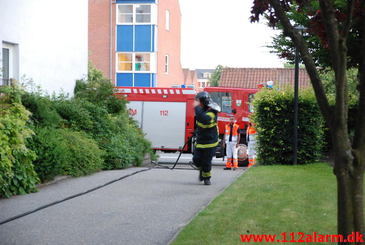 Brand i etageejendom. Skovgade 15 i Vejle. 17/07-2013. Kl. 21:50.