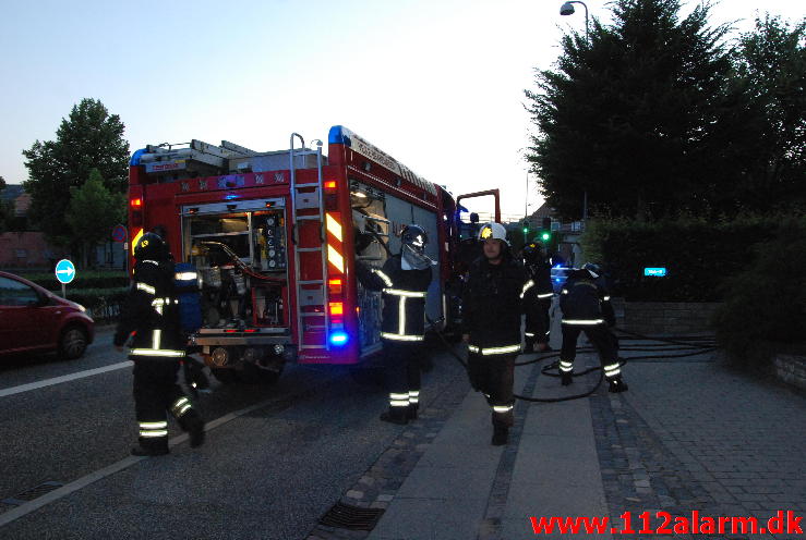 Brand i etageejendom. Skovgade 15 i Vejle. 17/07-2013. Kl. 21:50.