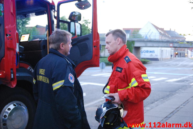 Brand i etageejendom. Skovgade 15 i Vejle. 17/07-2013. Kl. 21:50.