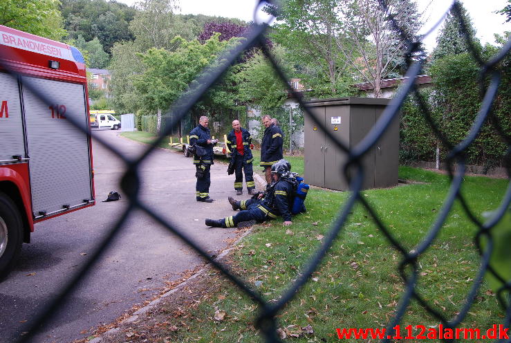 Gasledningsbrud. Svendsgade 137 i Vejle. 07/08-2013. Kl. 16:04.