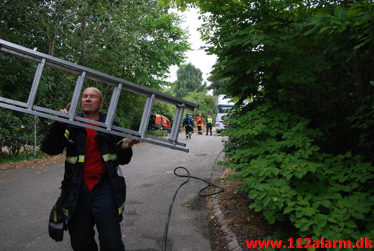 Gasledningsbrud. Svendsgade 137 i Vejle. 07/08-2013. Kl. 16:04.