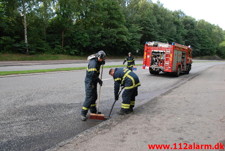 3 Biler var kørt op bag i hinanden. Horsensvej i Vejle. 14/08-2013. Kl. 8:39.