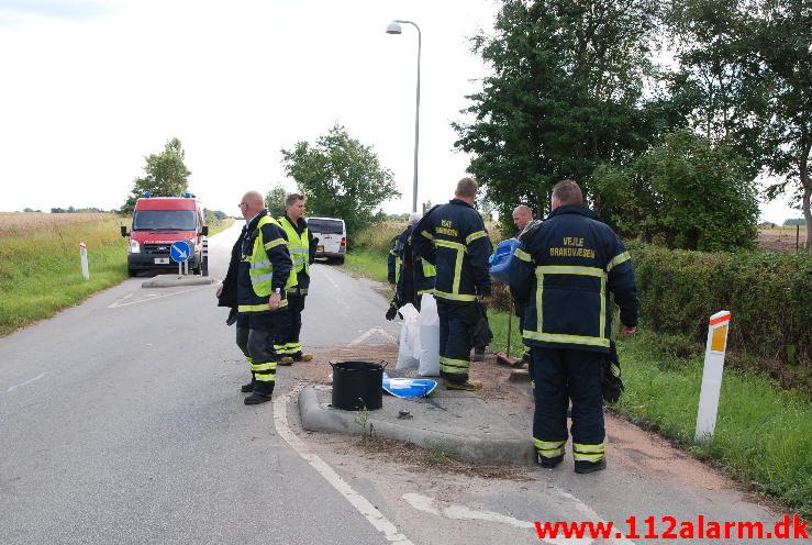 Overså et helleanlæg. Bredalvej i Hedensted kommune. 15/08-2013. Kl. 14:47.