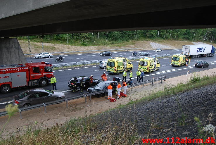 Toyota forsøgte at stikke af fra Politiet. E45 i Nordgårde retning ved 110 Km. 16/08-2013. Kl. 12:10.