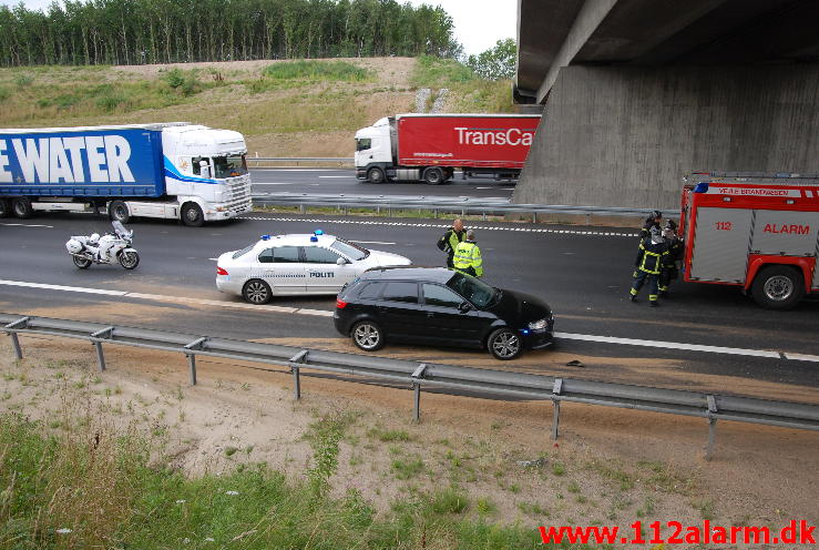 Toyota forsøgte at stikke af fra Politiet. E45 i Nordgårde retning ved 110 Km. 16/08-2013. Kl. 12:10.