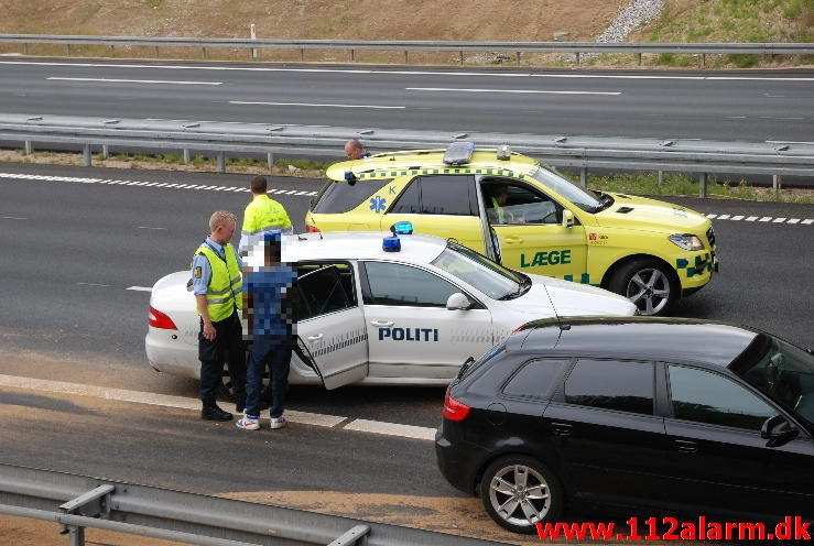 Toyota forsøgte at stikke af fra Politiet. E45 i Nordgårde retning ved 110 Km. 16/08-2013. Kl. 12:10.