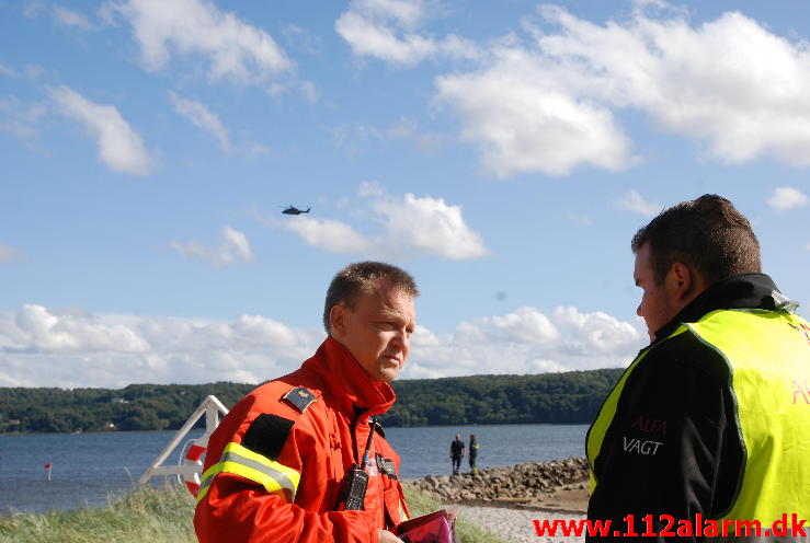 Omkom under svømning. Vild med Vand i Vejle Fjord. 18/08-2013. Kl. 16:15.