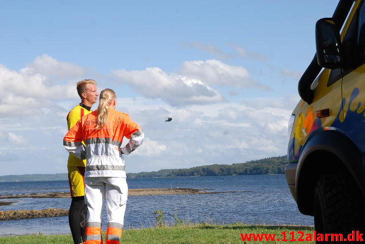 Omkom under svømning. Vild med Vand i Vejle Fjord. 18/08-2013. Kl. 16:15.