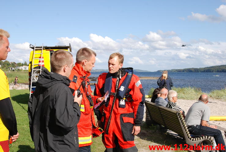 Omkom under svømning. Vild med Vand i Vejle Fjord. 18/08-2013. Kl. 16:15.