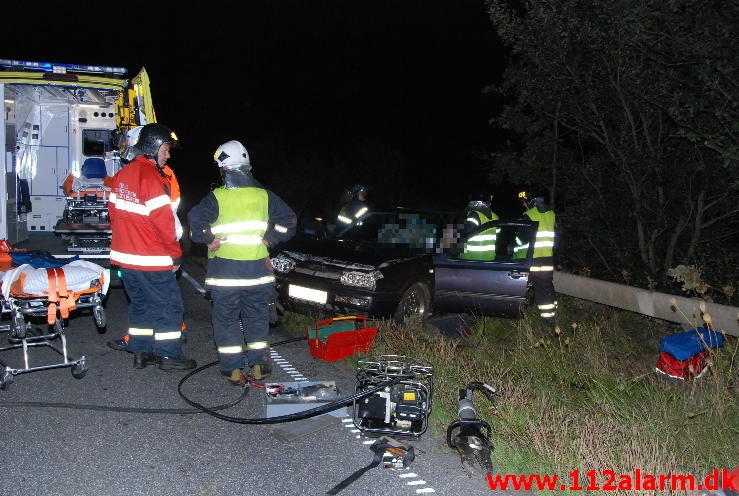 En overhaling gik galt. Rute 28 Motortrafikvejen. 21/08-2013. Kl. 22:03.