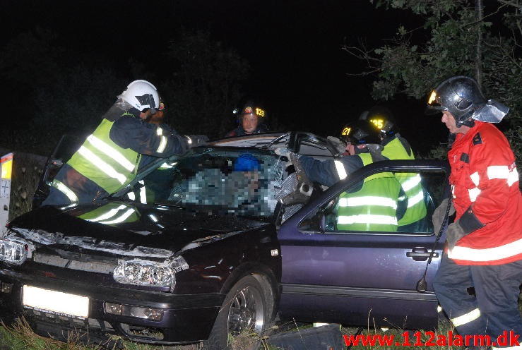 En overhaling gik galt. Rute 28 Motortrafikvejen. 21/08-2013. Kl. 22:03.