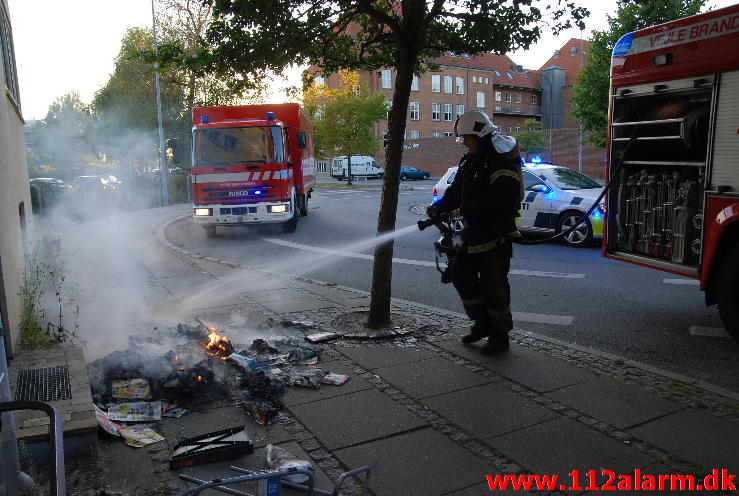 Brand i opgang. Nyboesgade 31 i Vejle. 25/08-2013. Kl. 19:55.