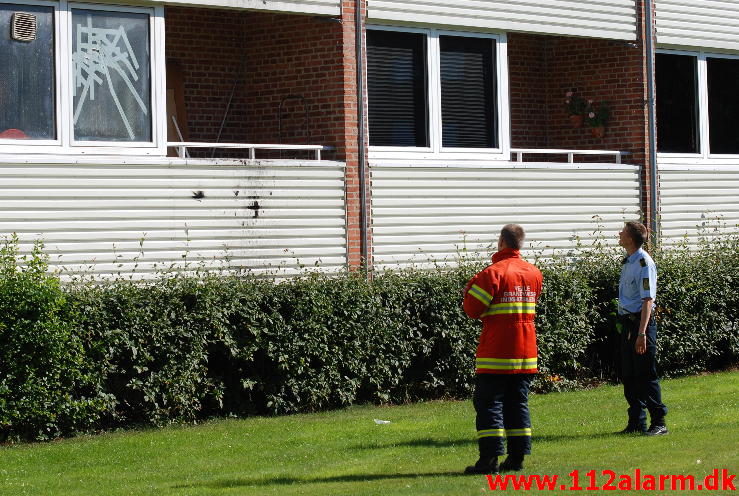 Brand i Etageejendom Svendsgade 13 i Vejle. 26/08-2013. Kl. 15:52.