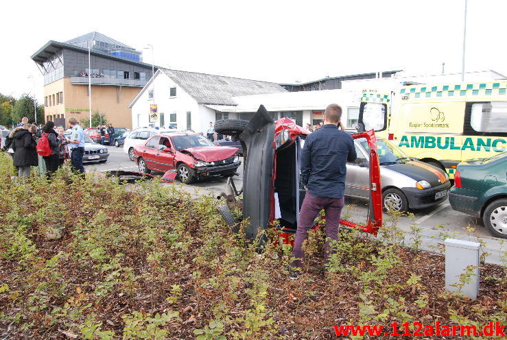 Fik et ildebefindende. Vester Engvej ved Campus Vejle. 25/09-2013. Kl. 11:46.