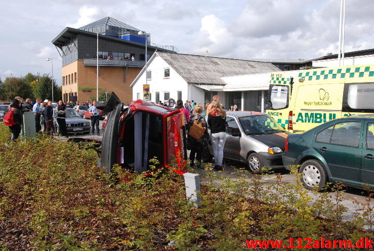 Fik et ildebefindende. Vester Engvej ved Campus Vejle. 25/09-2013. Kl. 11:46.