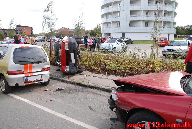 Fik et ildebefindende. Vester Engvej ved Campus Vejle. 25/09-2013. Kl. 11:46.