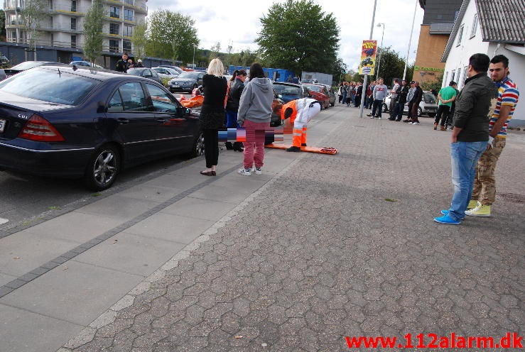 Fik et ildebefindende. Vester Engvej ved Campus Vejle. 25/09-2013. Kl. 11:46.