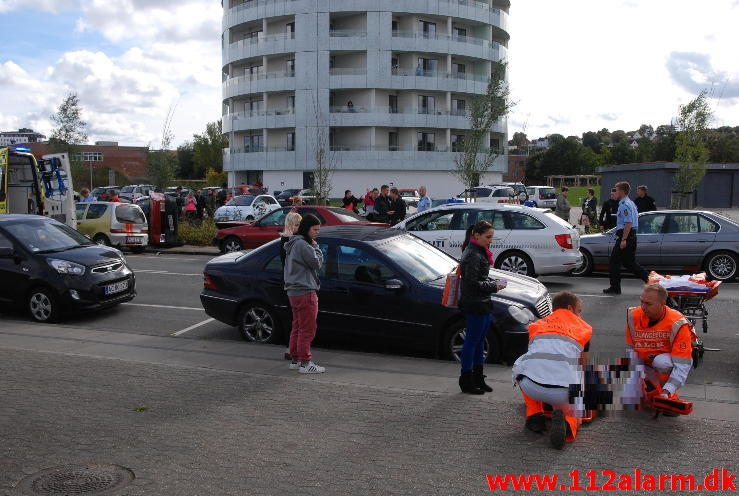 Fik et ildebefindende. Vester Engvej ved Campus Vejle. 25/09-2013. Kl. 11:46.