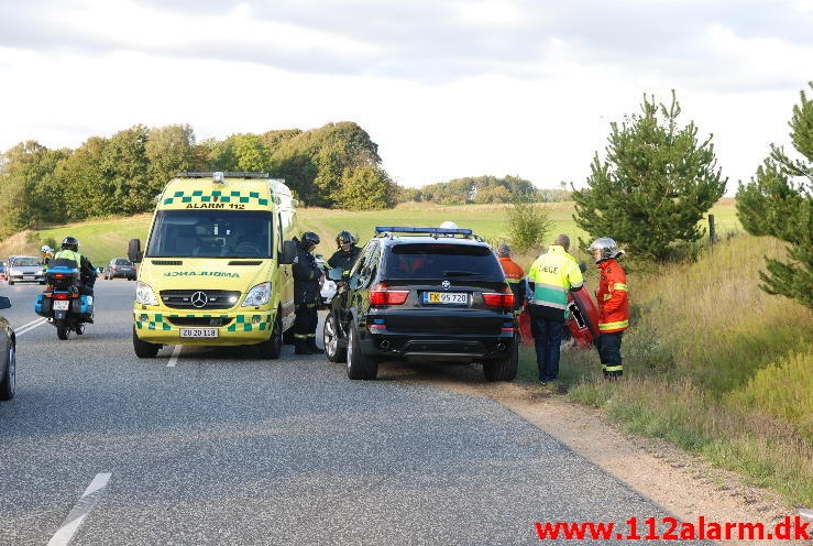 Meldingen lød på FUH-Fastklemte. Vingstedvej ved Bredsten. 29/09-2013. Kl. 16:48.