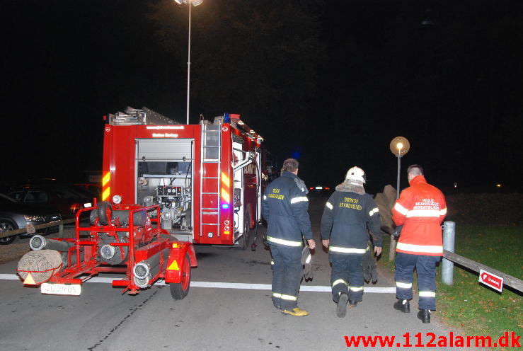 Brand på Munkebjerg Hotel. Munkebjergvej ved Vejle. 08/10-2013. Kl. 21:01.