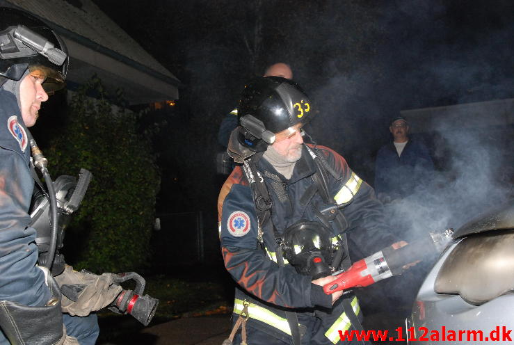 Bilbrand. Finlandsvej 21 i Vejle. 20/10-2013. Kl. 19:33.