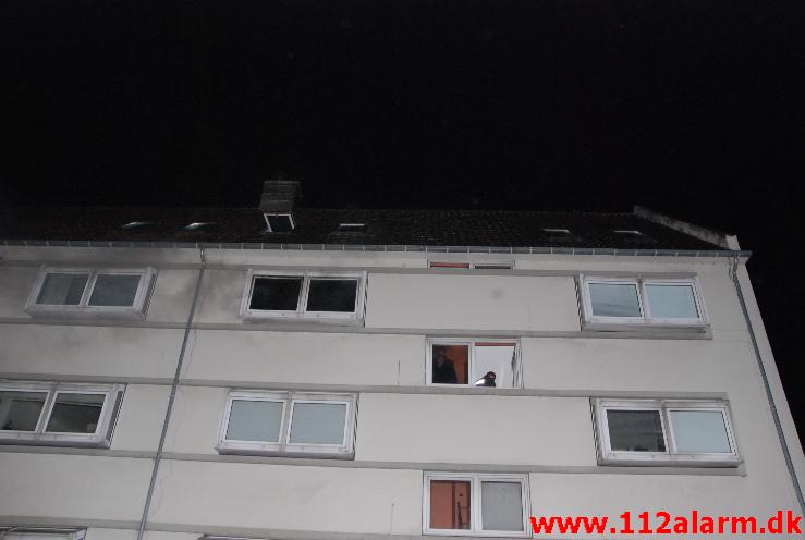 Brand i lejlighed. Vedelsgade 66 i Vejle. 26/10-2013. Kl. 20:05. 