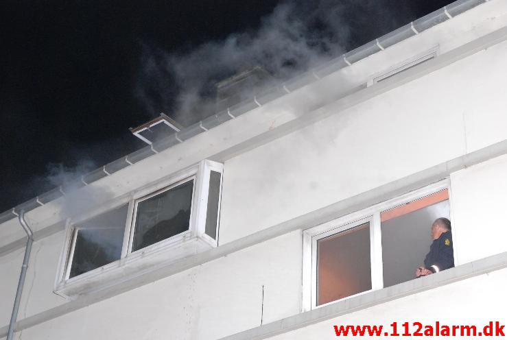 Brand i lejlighed. Vedelsgade 66 i Vejle. 26/10-2013. Kl. 20:05. 