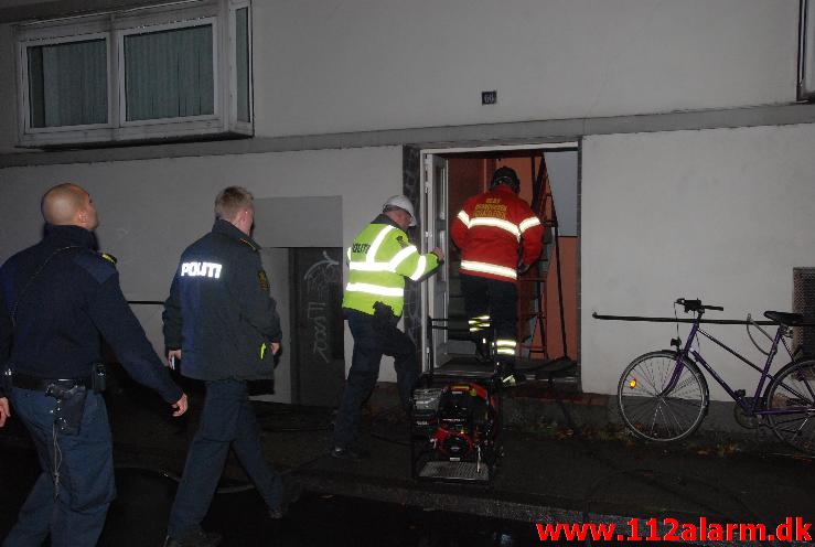 Brand i lejlighed. Vedelsgade 66 i Vejle. 26/10-2013. Kl. 20:05. 