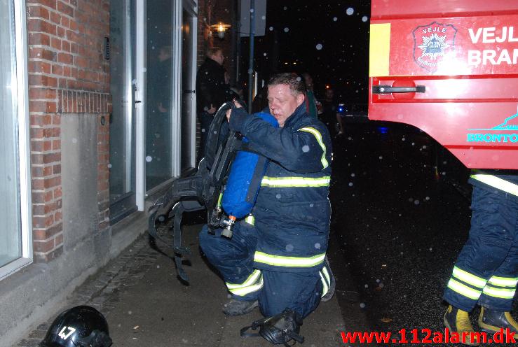 Brand i lejlighed. Vedelsgade 66 i Vejle. 26/10-2013. Kl. 20:05. 