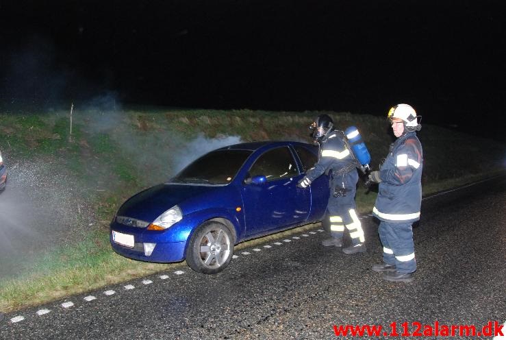 Bilbrand. Vongevej mellem Grejs og Sandved. 27/10-2013. Kl. 19:34.