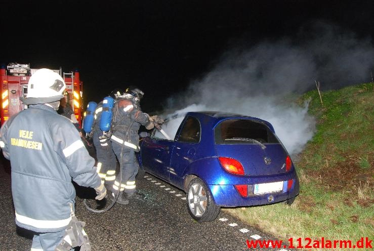 Bilbrand. Vongevej mellem Grejs og Sandved. 27/10-2013. Kl. 19:34.