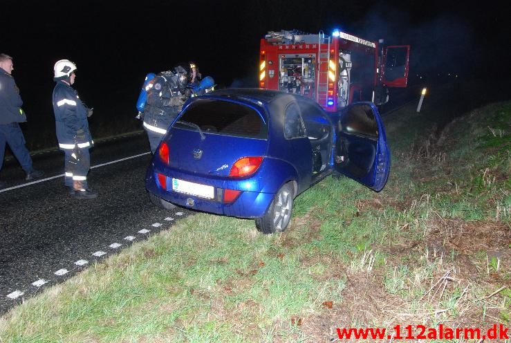 Bilbrand. Vongevej mellem Grejs og Sandved. 27/10-2013. Kl. 19:34.