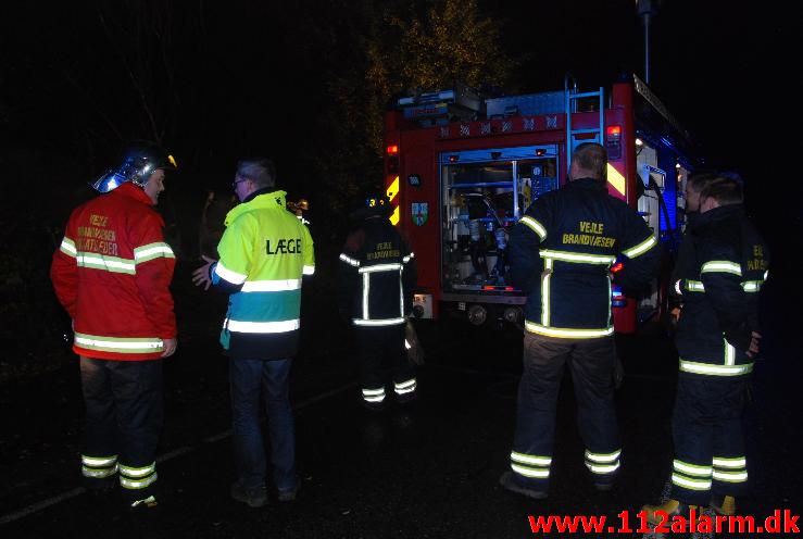 Brand i Campingvogn. Vongevej Fløjstrup. 27/10-2013. Kl. 22:32.