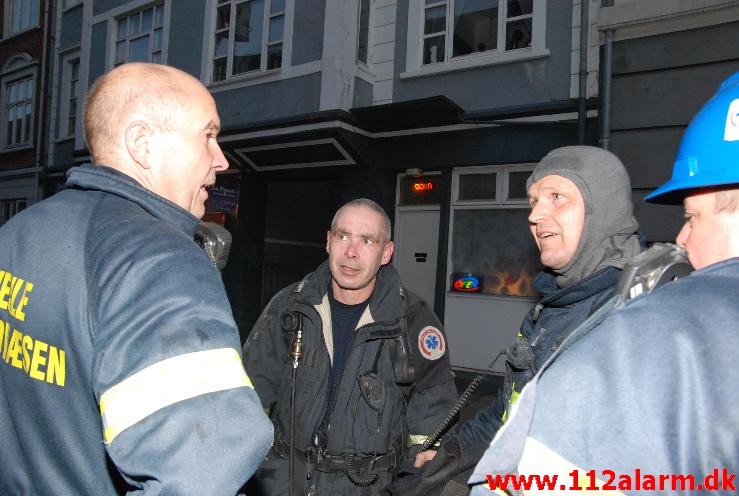 Gasflaske eksploderede i Lejligheden. Vedelsgade 38 i Vejle. 04/11-2013. Kl. 16:20.