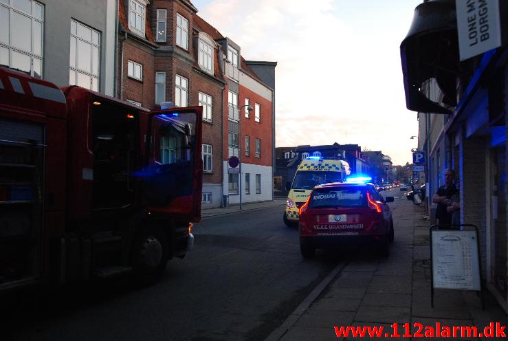 Gasflaske eksploderede i Lejligheden. Vedelsgade 38 i Vejle. 04/11-2013. Kl. 16:20.