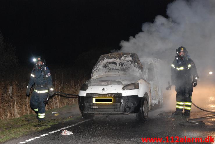 Bilbrand. Bredstenvej mellem Vejle og Skibet. 13/11-2013. Kl. 18:42.